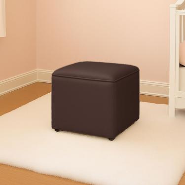 Imagem de Puff Decorativo Quadrado Para Sala Lígia Sintético E03 - D'rossi Cor Marrom
