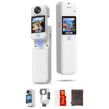 Imagem de SJCAM Câmera de ação de bolso C300 4K, potência de 7H, câmera vlog portátil com estabilização de 6 eixos, tela de toque duplo de 154° de largura, câmera de ação de vídeo FOV de 30 m, à prova d'água