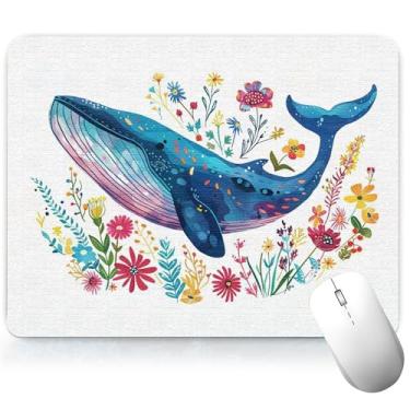 Imagem de Almofada de mesa de couro baleia, tapete de mouse de arte colorida, teclado de computador, mouse pad para jogos, protetor e capa à prova d'água, capa decorativa de couro PU, tapete de mouse para