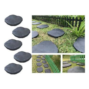 Imagem de Caminho Ecológico Jardim Pisante Preto Plástico Kit 5 Lindo - UNI ECCO