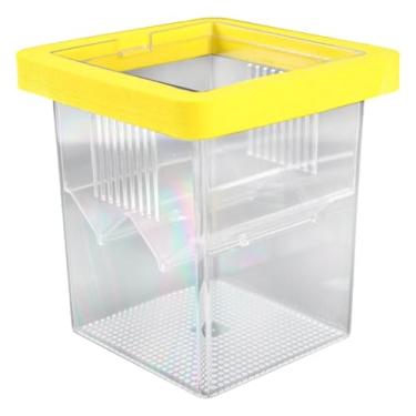 Imagem de Bothyi Caixa de Criação para Aquário, Recipiente para Incubação de Alevinos, Isolamento de Ovos de Peixes, Caixa de Isolamento Quadrada para Aquário E Camarõ, Amarelo