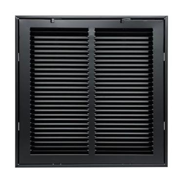 Imagem de Serve para abertura de duto de 14 x 14 | Grade de filtro de ar de retorno de aço da Handua [porta removível] para filtros de 2,5 cm | Grade de tampa de ventilação, preta | Grade de ar frio HVAC |