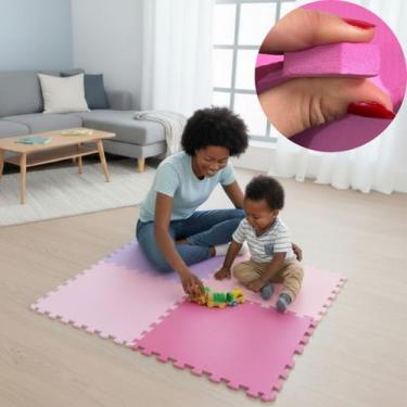 Imagem de Kit 8 Placa Tapete Infantil Peça EVA Estilo Tatame 50x50cm 10mm 2m² Em