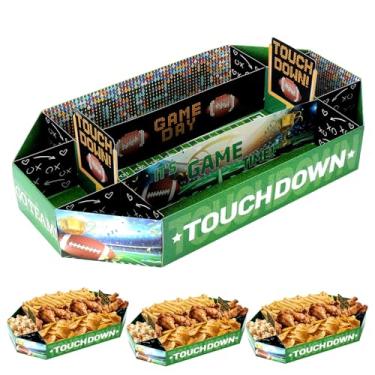 Imagem de Kit de suprimentos de festa de futebol, 3 peças, pratos grandes de papel de futebol descartáveis, lanche de jogos esportivos, nacho, taco, cachorro-quente, bandejas para barcos, para porta traseira de