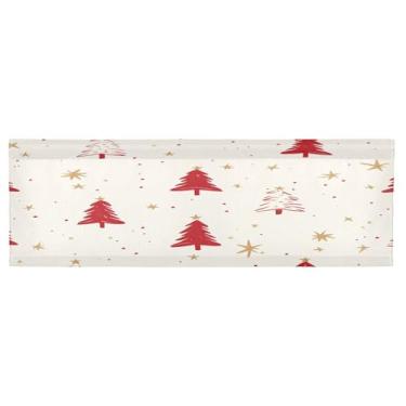 Imagem de CEBUGI Cortina blackout para janela – Cortinas de proteção de privacidade para cozinha/banheiro/sala de estar/lavanderia (137 x 45 cm, 1 painel, árvore de Natal)