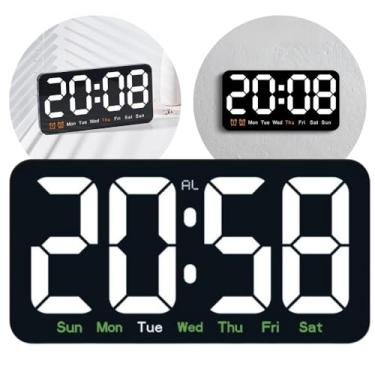 Imagem de Relógio Digital para Mesa ou Parede - Display de Luz LED, Hora e Dia da Semana, Ideal para Casa, Escritório,Academia, Clínica, Estúdio, Galpão, Recepção e Uso Comercial(Led Branco)