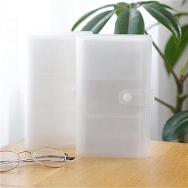 Imagem de Álbum de cartão de foto com botão de pressão, porta-cartões colecionáveis para colecionadores, armazenamento portátil para fotos, cartões e recordações (transparente-120)