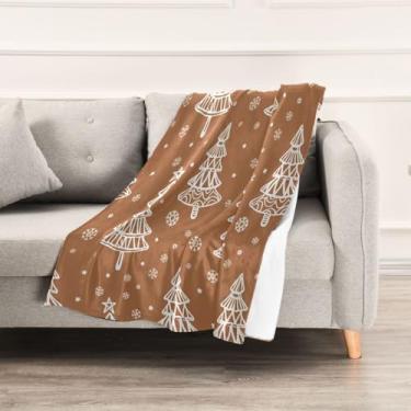 Imagem de Wassud Cobertores e mantas de Natal 152 x 228 cm, cobertor marrom para sofá, cobertor quente e aconchegante de lã de pelúcia para cama, sofá, cadeira, decoração de casa