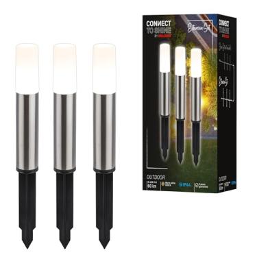 Imagem de BRILONER - Connect to Shine 12 V sistema de jardim conjunto de 3 luzes de amarração LED com estaca de terra, kit de expansão, IP44, luz branca quente, iluminação de jardim, luzes de caminho, 36,5 x 4