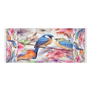 Imagem de Wassud Birds on Flowering Branch Capas de lavadora e secadora, protetor de lavadora com sacos de armazenamento, capa de geladeira à prova de poeira com bolsos para lavanderia doméstica, cozinha, 120 x