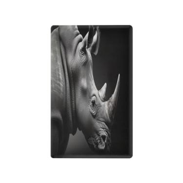 Imagem de Wassud Placa de cobertura de interruptor de luz de rinoceronte preto, 1 capa de tomada em branco, placa de parede, decoração de casa, sala de estar, quarto, decoração