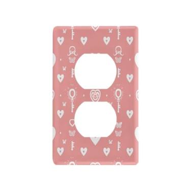 Imagem de Wassud Roses and Keys Placa de cobertura para interruptores de luz decorativa para tomadas elétricas duplex 12 x 7 cm