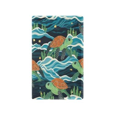 Imagem de Wassud Placa de cobertura para interruptor de luz de tartaruga oceânica, capas de tomadas duplas, placa de parede, decoração de casa, sala de estar, quarto, decoração
