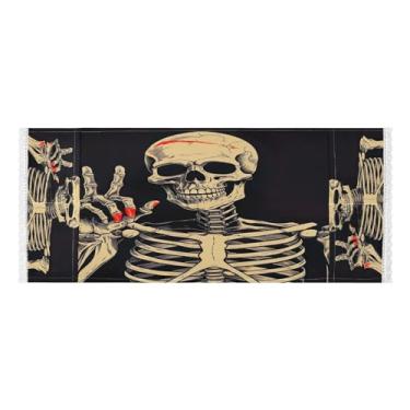 Imagem de Wassud Capas de lavadora e secadora Happy Skeletons, protetor de lavadora com sacos de armazenamento, capa de geladeira à prova de poeira com bolsos para lavanderia doméstica, cozinha, 120 x 55 cm