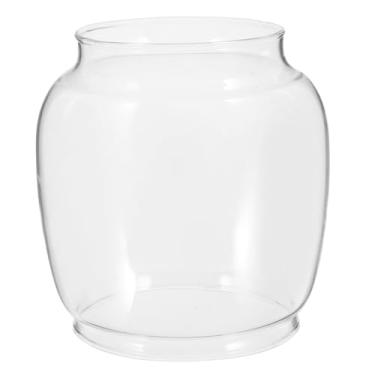 Imagem de ARTIBETTER Abajur de vidro transparente para lâmpada de querosene - Substituição de capa de luz fosca - Suporte de vela à prova de vento para decoração de casa, luminárias de mesa e mesa - 8,5 x 8,5 x