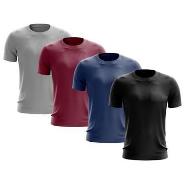 Imagem de Kit 4 Camisetas Masculina Manga Curta Dry Proteção Uv-Masculino