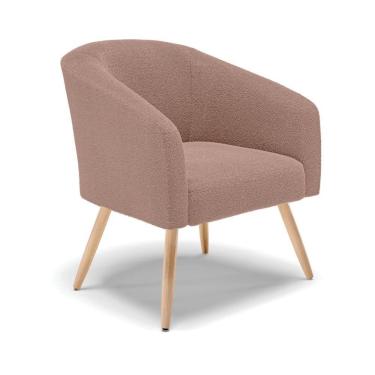 Imagem de Poltrona Decorativa Pé Palito Natural Stella Bouclê Rosê D03 - D'rossi