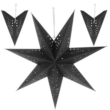 Imagem de UKCOCO Abajur de papel 3D, luminária de teto preta para decoração de Natal