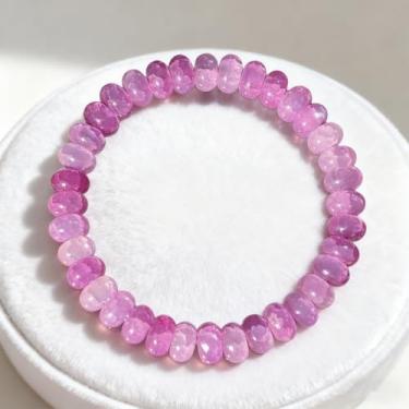 Imagem de Pulseiras elásticas com contas para mulheres, pulseira de quartzo rosa para cura de chacras do coração, joia de amor próprio, presente para equilíbrio emocional, One Size, Pedra, Sem Pedra Preciosa