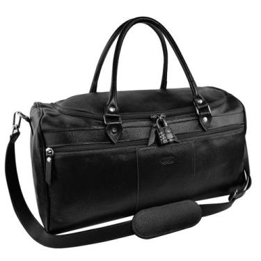 Imagem de Bolsa de Viagem NESS em Couro Galvani, Preto