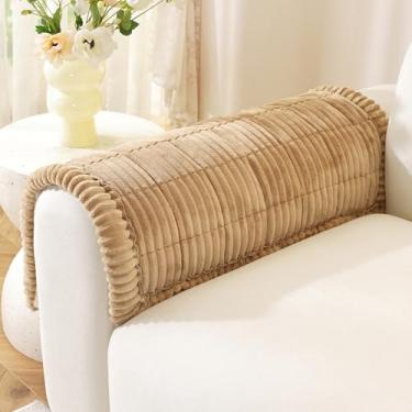 Imagem de Royhom Capas de braço de sofá, capas de apoio de braço para animais de estimação, capas grossas e felpudas, protetor de almofada de móveis para animais de estimação, poltrona reclinável de couro, sofá