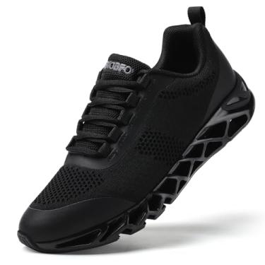 Imagem de TSIODFO Tênis feminino moderno, esportivo, corrida, atlético, tênis, caminhada, Todo preto, 37