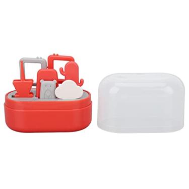 Imagem de Conjunto de cortador de unhas para bebê CUOFYUNL Kit de cortador de unhas infantil lavável de segurança profissional com estojo fofo vermelho