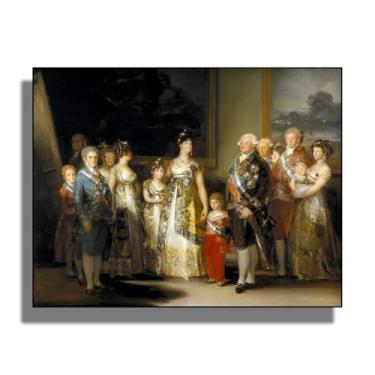 Imagem de OKRA Goya Canvas Wall Art - Charles Iv of Spain And His family Wall Decor - Imagem histórica - Adequado para restaurantes, cafés e livrarias. Sem moldura. 30 x 40 cm