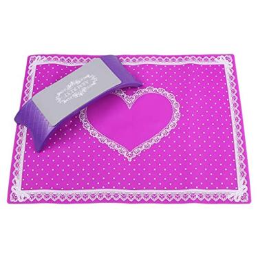 Imagem de ZJchao Almofada de Silicone para Descanso de Mão Travesseiro para Arte Em Unhas, Braço de Mesa, Almofada de Pulso, Salão de Manicure, Design Antiderrapante (Conjunto de almofada e almofada de mão roxa)