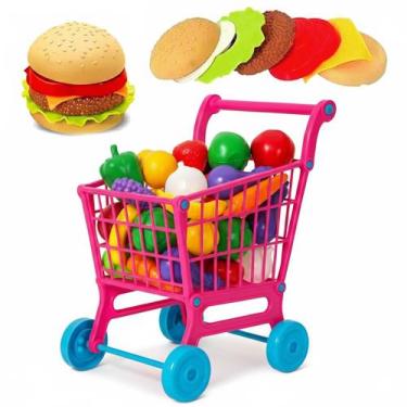 Imagem de Carrinho Mercado Compras + Verduras e hambúrguer Brinquedo - Futuro