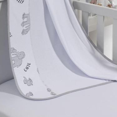 Imagem de Cueiro Simples Tecebem Baby Dom Malha 100% Algodão Estampado Kinder 80cmx90cm Cinza