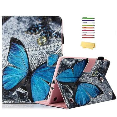 Imagem de Capa UUcover para Galaxy Tab A 8.0 2015 (SM-T350/T355/P350/P355), capa magnética de couro sintético com compartimentos para cartões [Auto Wake/Sleep] para Samsung Tab A 8.0 2015, 08 Pearl Butterfly