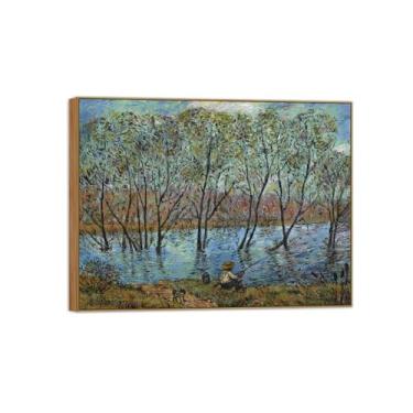 Imagem de David Burliuk Famosas impressões em tela de arte de parede prontas para pendurar. Pescadores 2. Pintura de moldura de madeira para decoração de sala de estar 80 x 105 cm 31 x 41 pol