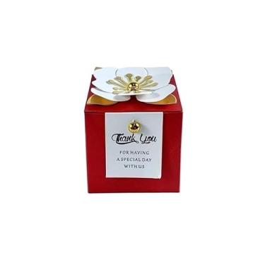 Imagem de GTIANHE-TAN Pequenas caixas de presente para lembrancinhas de festa, pacote a granel, embalagem versátil (vermelho branco, 50 peças_9 x 9 cm)