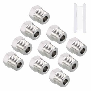 Imagem de Kozelo Pacote com 10, 1/5.1 cm macho NPT para 1/10.2 cm FeMale NPT sólido 304 bucha sextavada de aço inoxidável com fita de vedação, redutor adaptador de acessórios de mangueira para remodelação de