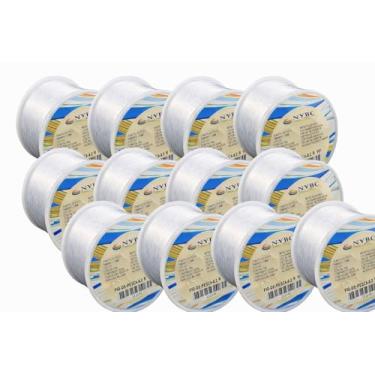 Imagem de Kit com 12 Rolos Fio de Nylon NYBC 0,20mm Transparente 2000m Cada para Artesanato, Bijuterias, Costura, Pesca Leve e Projetos DIY
