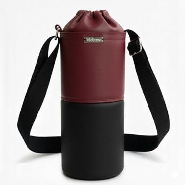 Imagem de Bolsa Térmica (VINHO COM PRETO) RAMIERE para Garrafa de 2 LITROS em Couro Sintético - Coleção Cores VERÃO 2026