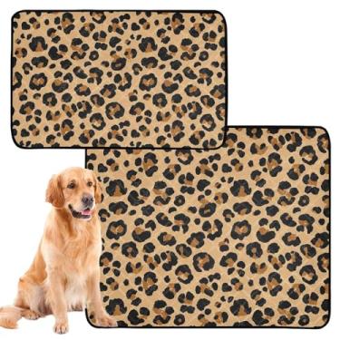 Imagem de Almofadas clássicas de leopardo marrom marrom lavável para animais de estimação, almofada de xixi para animais de estimação, reutilizável, absorvente, tapete impermeável para gaiola de cachorro