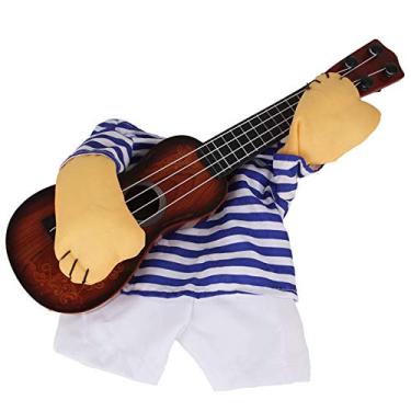 Imagem de Fantasia de Guitarra Pet Roupa Divertida para Cachorro e Gato Festa Cosplay Feriados Fins Semana Passeios Diários Aniversários Casamentos