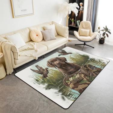 Imagem de Castle Fairy Tapete decorativo para cães com tema de caça, 13 x 1,80 m, tapete interno 3D de pato selvagem para sala de jogos, cabeceira, sofá, quarto, estilo fazenda, caçador, para crianças