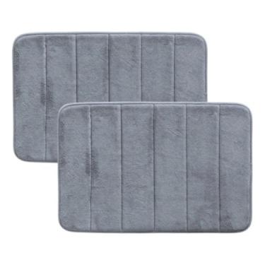 Imagem de Kit 2 Tapetes de Banheiro Antiderrapante Super Absorvente | Tapete Para Box e Lavabo | Emborrachado Macio | Secagem Rápida - LAUZANE SHOP