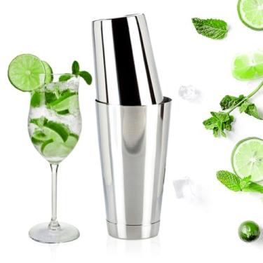 Imagem de Coqueteleira Tipo Boston Premium 5 Itens Dosador Colher Socador Coador Strainer Inox Bartender (1 COQUETELEIRA BOSTON)