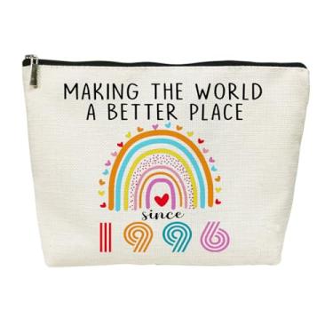 Imagem de SIUNY Presentes de aniversário de 30 anos para mulheres, bolsas de cosméticos, 1996, decorações de aniversário de 30 anos, bolsa de maquiagem para esposa, irmã, melhor amiga do sexo feminino, dia das