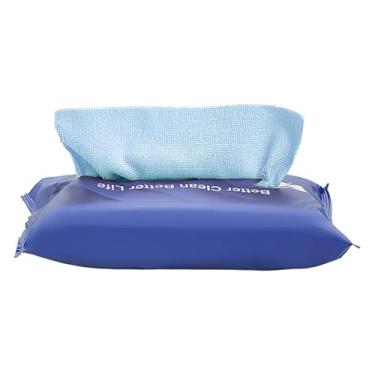 Imagem de Pano de limpeza de microfibra, pacote com 20 panos de prato extraíveis, toalha de prato de cozinha lavável descartável para pratos e mais (azul)