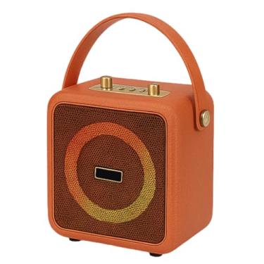 Imagem de Karaoke Infantil Portátil LED Bluetooth Com 2 Microfones Sem Fio (LARANJA)