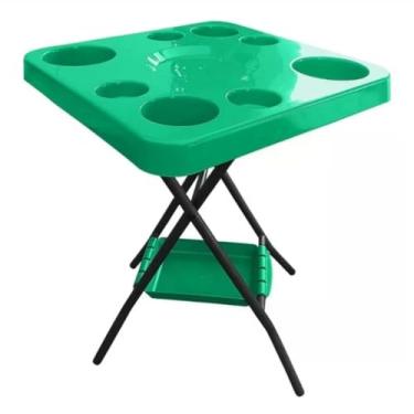Imagem de Mesa Mesinha Petisqueira Dobrável Portátil – Ideal para Churrasco, Praia, Piscina, Bar e Área de Lazer(1,VERDE MESA)