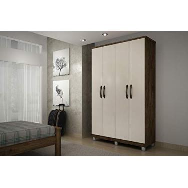 Imagem de Roupeiro 4 Pts Atenas Imbuia/Off White - CHF Móveis