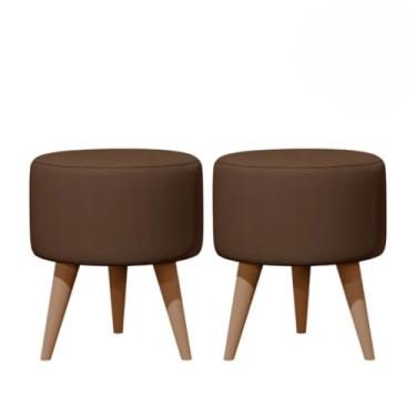 Imagem de Kit 2 Unidades Puff Luxe Super ReforçAdo Puff Sala，Quarto，Pufe，Puf，Sala，Banqueta(MARRON)