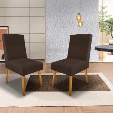 Imagem de Kit 2 Cadeiras Modernas para Cozinha e Sala de Jantar - Design Contemporâneo e Confortável(Marrom)