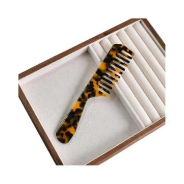 Imagem de Pente De Cabelo Feminino Multicolorido De Acetato Com Cabo Longo E Den